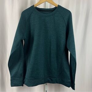 Huntworth XL Quilted Teal Long Sleeve Crewneck Shirt Outdoor Hiking Hunting